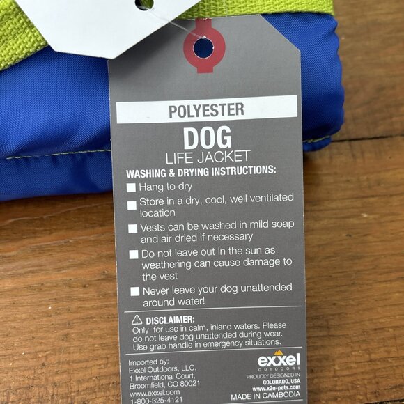 Neon Green & Blue Dog Swim Vest - Picture 4 of 7